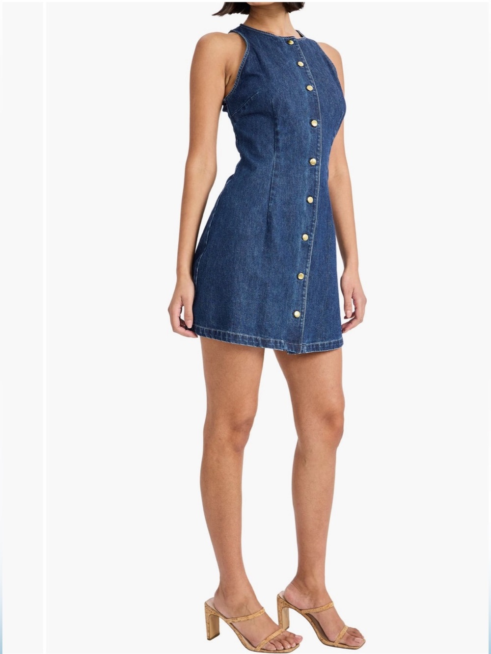Donna Morgan Dark Blue Denim Dress with Front Buttons. Size 8. NWT.